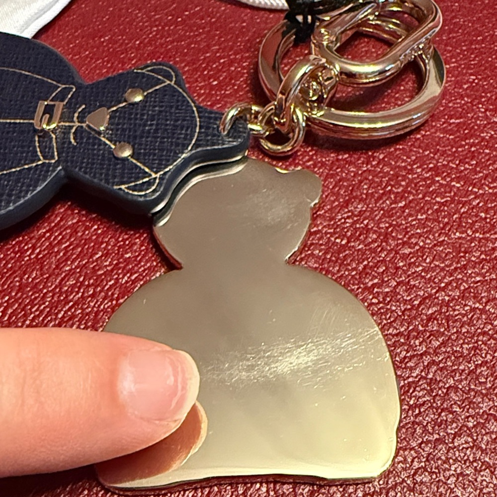 Furla NWT Black and Gold Bear Keychain with little bag. - Picture 12 of 16